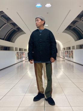 「PG（ピージー）のアイテム（その他シューズ）」を使った、funatoさん（メンズ・166cm）の冬コーディネート