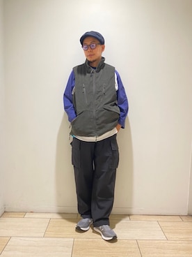 「ABU GARCIA（アブ・ガルシア）のアイテム（ダウンベスト）」を使った、funatoさん（メンズ・166cm）の秋コーディネート