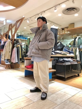 「MANASTASH」｜「アイテム（ダウンジャケット/コート）」を使った、funatoさん（メンズ・166cm）の冬コーディネート