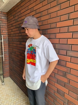 「MANASTASH（マナスタッシュ）のアイテム（タンクトップ）」を使った、funatoさん（メンズ・166cm）の夏コーディネート