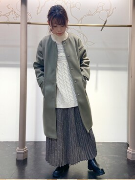 「Green　Parks（グリーンパークス）のアイテム（その他アウター）」を使った、Fujikoさん（レディース・158cm）の冬コーディネート