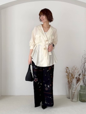 「mysty woman（ミスティウーマン）のアイテム（その他パンツ）」を使った、uemiさん（レディース・163cm）の春コーディネート