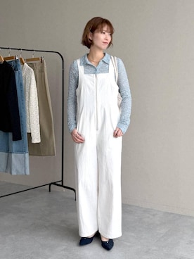 「mysty woman（ミスティウーマン）のアソートベルトパンプス 639497（パンプス、ブルー系）」を使った、uemiさん（レディース・163cm）の春コーディネート