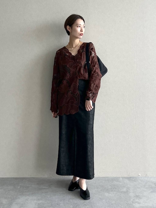 mysty womanのパッチワークレースシャツカーディガン 581471を使ったコーディネート（ZOZOTOWN Yahoo!店）