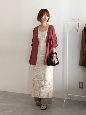 「mysty woman（ミスティウーマン）のアイテム（その他パンツ）」を使った、uemiさん（レディース・163cm）の春コーディネート