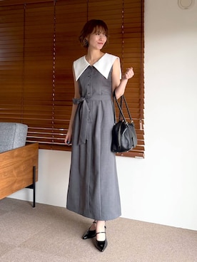 「mysty woman（ミスティウーマン）の【story. 】スイッチハンドルボストン 572846（ハンドバッグ、ブラック系）」を使った、uemiさん（レディース・163cm）の春コーディネート