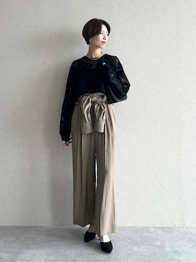 「アイテム（つなぎ/オールインワン）」を使った、uemiさん（レディース・163cm）の秋コーディネート