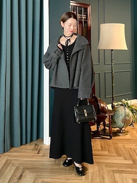 「アイテム（ピーコート）」を使った、uemiさん（レディース・163cm）の秋コーディネート