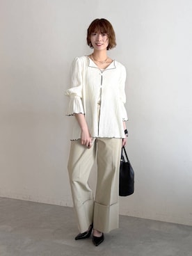 「mysty woman（ミスティウーマン）のアイテム（その他パンツ）」を使った、uemiさん（レディース・163cm）の春コーディネート