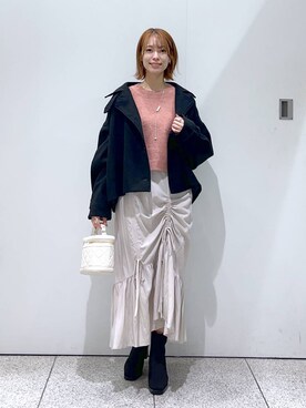 「mysty woman（ミスティウーマン）のアイテム（その他アウター）」を使った、uemiさん（レディース・163cm）の秋コーディネート