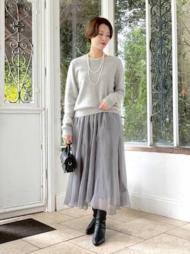 「アイテム（スカート）」を使った、uemiさん（レディース・163cm・30代）の冬コーディネート