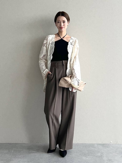 パッチワークレースシャツカーディガン 581471