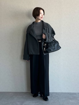 「アイテム（ピーコート）」を使った、uemiさん（レディース・163cm・30代）の冬コーディネート