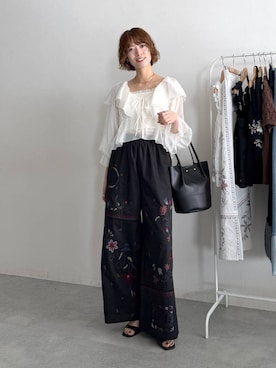 「mysty woman（ミスティウーマン）のアイテム（その他パンツ）」を使った、uemiさん（レディース・163cm）の春コーディネート