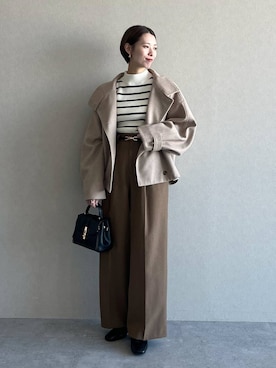「アイテム（ピーコート）」を使った、uemiさん（レディース・163cm・30代）の冬コーディネート
