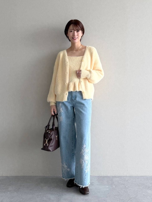 レースモチーフデニムパンツ 1067044