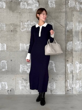 「アイテム（ワンピース）」を使った、uemiさん（レディース・163cm・30代）の冬コーディネート