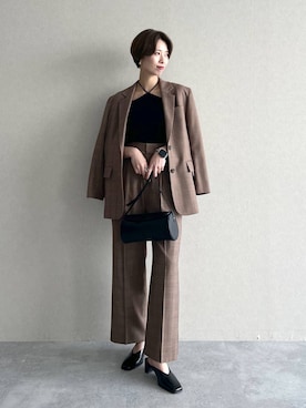「キャミソール」｜「アイテム（スリッポン）」を使った、uemiさん（レディース・163cm）の秋コーディネート