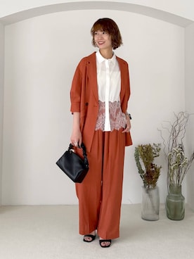 「mysty woman（ミスティウーマン）のアイテム（その他パンツ）」を使った、uemiさん（レディース・163cm）の春コーディネート