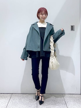 「mysty woman（ミスティウーマン）のアイテム（その他アウター）」を使った、uemiさん（レディース・163cm）の秋コーディネート