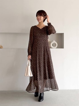 「mysty woman（ミスティウーマン）のアイテム（バッグ）」を使った、uemiさん（レディース・163cm）の秋コーディネート