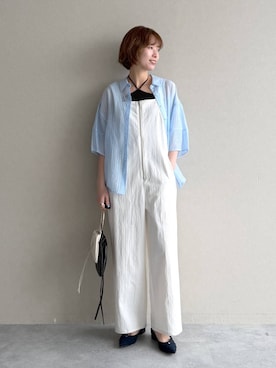 「mysty woman（ミスティウーマン）のアソートベルトパンプス 639497（パンプス、ブルー系）」を使った、uemiさん（レディース・163cm）の春コーディネート