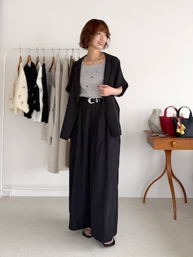 「アイテム（ジャケット/アウター）」を使った、uemiさん（レディース・163cm）の春コーディネート