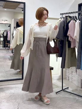 「アイテム（パーカー）」を使った、uemiさん（レディース・163cm）の夏コーディネート