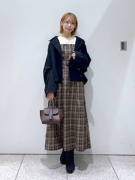 「mysty woman（ミスティウーマン）のアイテム（その他アウター）」を使った、uemiさん（レディース・163cm）の秋コーディネート
