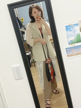 「Instagramもよかったらよろしくお願いします🙇」｜rieko✴︎さん（レディース・156cm）の夏コーディネート