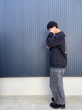 「H&M（エイチ・アンド・エム）のアイテム（ニットキャップ/ビーニー）」を使った、MAISONさん（メンズ・173cm）の秋コーディネート