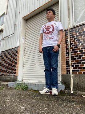 「BLUE BLUE（ブルーブルー）のアイテム（パンツ）」を使った、Shinji Tsuruさん（メンズ・173cm）の秋コーディネート