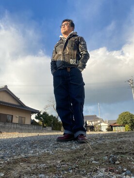 「DIESEL（ディーゼル）のアイテム（その他アウター）」を使った、Shinji Tsuruさん（メンズ・173cm）の冬コーディネート