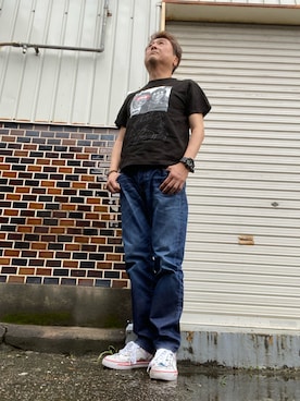 「SUGAR CANE（シュガーケーン）のアイテム（パンツ）」を使った、Shinji Tsuruさん（メンズ・173cm）の夏コーディネート