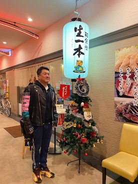 「BLUE BLUE（ブルーブルー）のアイテム（スウェットパンツ）」を使った、Shinji Tsuruさん（メンズ・173cm）の秋コーディネート