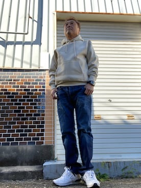 「sangacio（サンガッチョ）のアイテム」を使った、Shinji Tsuruさん（メンズ・173cm）の秋コーディネート