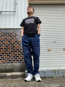 「sangacio（サンガッチョ）のアイテム」を使った、Shinji Tsuruさん（メンズ・173cm）の夏コーディネート