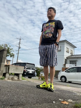 「アイテム（デニムパンツ、その他）」を使った、Shinji Tsuruさん（メンズ・173cm）の秋コーディネート