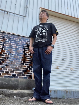 「Lee（リー）のアイテム」を使った、Shinji Tsuruさん（メンズ・173cm）の夏コーディネート