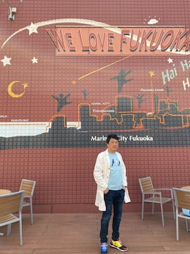 「BLUE BLUE（ブルーブルー）のアイテム（ジャケット/アウター）」を使った、Shinji Tsuruさん（メンズ・173cm）の春コーディネート