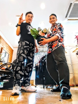 「BLUE BLUE（ブルーブルー）のアイテム（スウェットパンツ）」を使った、Shinji Tsuruさん（メンズ・173cm）の春コーディネート