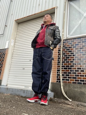 「DIESEL（ディーゼル）のアイテム（その他アウター）」を使った、Shinji Tsuruさん（メンズ・173cm）の春コーディネート