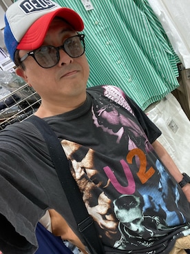 「DEUS EX MACHINA（デウスエクスマキナ）のアイテム（帽子）」を使った、Shinji Tsuruさん（メンズ・173cm）の夏コーディネート
