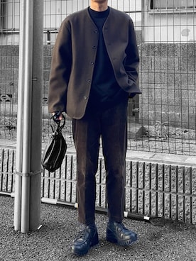 「MONKEY TIME（モンキータイム）のアイテム（スウェット）」を使った、hatahiroさん（メンズ・171cm）の冬コーディネート