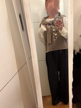 「LEPSIM（レプシィム）のイージーコクーンワイドパンツ　499926（その他パンツ）」を使った、mii♡ さん（レディース・150cm）の秋コーディネート