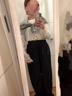 「LEPSIM（レプシィム）のイージーコクーンワイドパンツ　499926（その他パンツ）」を使った、mii♡ さん（レディース・150cm）の秋コーディネート