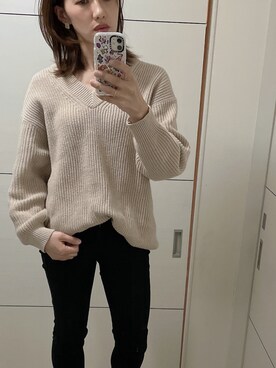 「UNIQLO（ユニクロ）のWOMEN ウルトラストレッチジーンズA（デニムパンツ）」を使った、mii♡ さん（レディース・150cm）の春コーディネート