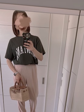 「SEA（シー）のアイテム（かごバッグ）」を使った、mii♡ さん（レディース・150cm）の春コーディネート