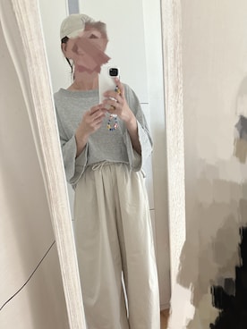 「LEPSIM（レプシィム）のイージーコクーンワイドパンツ　499926（その他パンツ）」を使った、mii♡ さん（レディース・150cm）の秋コーディネート
