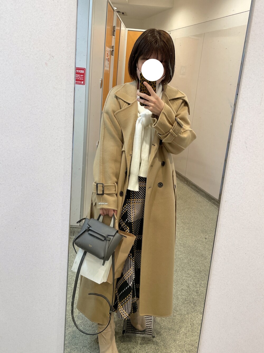 「クリスマスに着たい服、秋冬コーデ、カジュアル、大人カジュアル、ゆるコーデ、冬コーデ、スカート、キレイめ、上品カジュアル、きれいめカジュアル、あったかコーデ、休日スタイル、マイベストコーデ2021、SixTONES、スト担」｜「SNIDELのディフォメーションニットプルオーバー（ニット/セーター、ホワイト系）」を使った、うのちゃんさん（レディース・151cm）の冬コーディネートの1枚目の写真